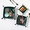 3-Pack PU Leather Jewelry & Desk Organizer Trays – Glossy Catchall Trays in 3 Sizes for Jewelry, Keys, Coins, Sunglasses, Watches, USB Cables, and More (Blackish Green)